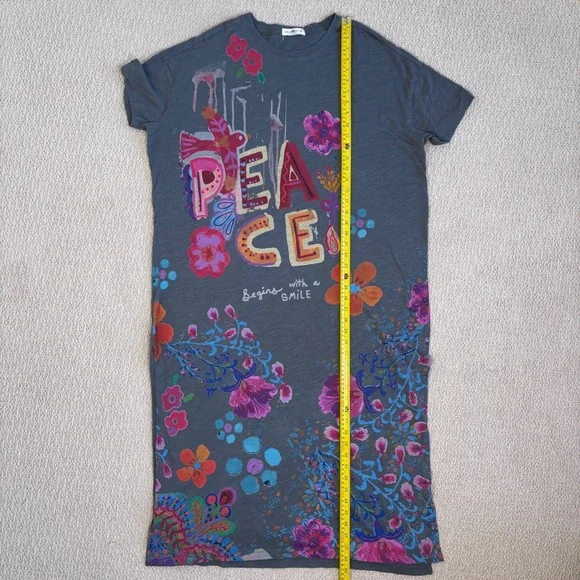 NATURAL LIFE | Life is a Canvas Maxi T-shirt Dress, Medium, Cotton, Peace - Picture 6 of 16